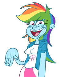 Size: 2375x3000 | Tagged: safe, artist:scobionicle99, derpibooru import, rainbow dash, equestria girls, .mov, breasts, female, rainboob dash, solo, swag.mov