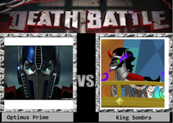 Size: 1404x1001 | Tagged: safe, derpibooru import, king sombra, pony, unicorn, death battle, meme, optimus prime, transformers