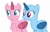 Size: 236x153 | Tagged: artist needed, source needed, safe, derpibooru import, pinkie pie, rainbow dash, earth pony, pegasus, pony, base, simple background, solo, white background