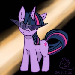 Size: 600x600 | Tagged: safe, artist:ashwolf, derpibooru import, twilight sparkle, pixiv, solo, sunglasses