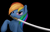 Size: 1020x660 | Tagged: safe, artist:xormak, derpibooru import, rainbow dash, pegasus, pony, katana, mouth hold, solo, sword, weapon