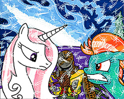 Size: 596x480 | Tagged: safe, artist:urbancowboy117, derpibooru import, fleur-de-lis, lightning dust, pony, unicorn