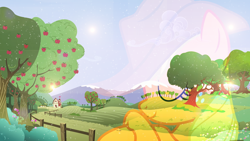 Size: 900x506 | Tagged: safe, artist:fairyangelkitty, artist:teiptr, applejack, earth pony, pony, sleeping, sweet apple acres, vector, wallpaper