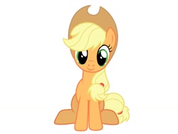 Size: 1024x768 | Tagged: safe, artist:birdivizer, applejack, earth pony, pony, cute, happy, looking at you, simple background, sitting, solo