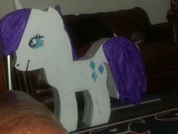 Size: 600x450 | Tagged: safe, rarity, pony, unicorn, craigslist, flat, piñata, wat