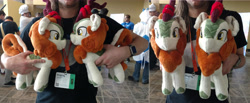 Size: 6852x2820 | Tagged: safe, artist:sourichan, autumn blaze, bronycon, duality, irl, photo, plushie, self ponidox