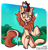 Size: 860x898 | Tagged: safe, artist:duckoiii, autumn blaze, kirin, awwtumn blaze, blushing, cloven hooves, cute, female, flower, grass, looking at you, on ground, one eye closed, open mouth, open smile, outdoors, quadrupedal, sitting, smiling, smiling at you, solo, wink, winking at you