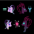 Size: 1400x1400 | Tagged: safe, starlight glimmer, tempest shadow, twilight sparkle, pony, unicorn, abstract, black background, bust, clothes, cutie mark, digital art, equal sign, haiku, happy birthday mlp:fim, headmare starlight, mlp fim's ninth anniversary, redemption, s5 starlight, scarf, simple background, sketch, storm king's emblem