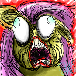 Size: 1000x1000 | Tagged: safe, artist:train wreck, fluttershy, pegasus, pony, emotional, meme, menstruation, nightmare fuel, rage face, rage guy, solo