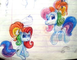 Size: 869x680 | Tagged: safe, artist:colossalstinker, derpibooru import, rainbow dash, g3.5, irl, lined paper, photo, solo, traditional art