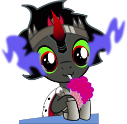 Size: 2881x2811 | Tagged: dead source, safe, artist:strumfreak, derpibooru import, king sombra, pony, unicorn, colt, cute, milkshake, milkshake ponies, sombradorable