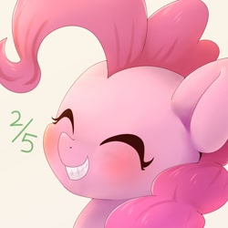 Size: 1024x1024 | Tagged: safe, artist:ayahana, pinkie pie, earth pony, pony, female, mare, simple background, solo, white background