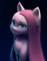 Size: 1121x1469 | Tagged: safe, artist:katputze, pinkie pie, earth pony, pony, cute, cuteamena, ear fluff, looking at you, pinkamena diane pie, solo, uncanny valley