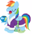 Size: 3008x3231 | Tagged: safe, artist:bobthedalek, derpibooru import, rainbow dash, pegasus, pony, bathrobe, bed mane, clothes, coffee, morning ponies, mug, rainbow dash always dresses in style, solo, tank slippers, wing hands, yawn