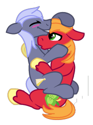 Size: 665x890 | Tagged: safe, artist:moonlightthegriffon, derpibooru import, big macintosh, hoity toity, gay, hoitymac, hug, male, shipping, simple background, transparent background