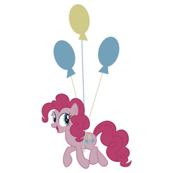 Size: 550x550 | Tagged: safe, artist:animayhem, pinkie pie, earth pony, pony, balloon, clothes, cutie mark, redbubble, shirt, sticker, then watch her balloons lift her up to the sky