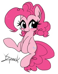 Size: 503x644 | Tagged: safe, artist:lemonspark, pinkie pie, earth pony, pony, cute, diapinkes, female, mare, pixiv, simple background, solo, white background