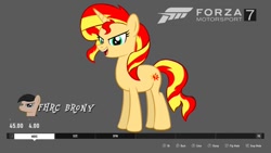 Size: 960x540 | Tagged: safe, artist:forzaveteranenigma, sunset shimmer, pony, digital art, forza motorsport 7, solo