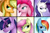 Size: 1500x1000 | Tagged: safe, artist:dashy21, derpibooru import, applejack, fluttershy, pinkie pie, rainbow dash, rarity, twilight sparkle, twilight sparkle (alicorn), alicorn, earth pony, pegasus, pony, unicorn, :p, applejack's hat, bust, cowboy hat, female, floppy ears, hat, lidded eyes, looking at you, mane six, mare, portrait, silly, smiling, tongue out