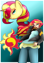 Size: 2893x4092 | Tagged: safe, artist:pdpwny, sunset shimmer, pony, unicorn, equestria girls, female, looking at you, mare