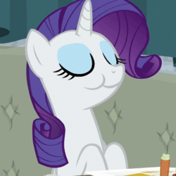 Size: 506x506 | Tagged: safe, screencap, rarity, pony, unicorn, spice up your life, animated, aweeg*, chewing, eyes closed, solo