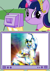 Size: 564x800 | Tagged: safe, derpibooru import, twilight sparkle, twilight sparkle (alicorn), alicorn, pony, exploitable meme, female, mare, meme, obligatory pony, tv meme, ultraman, ultraman zero, zero shining