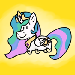 Size: 1024x1024 | Tagged: safe, artist:heartpallete, princess celestia, alicorn, pony, cute, smolpone, solo