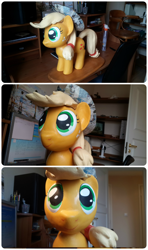 Size: 816x1382 | Tagged: safe, applejack, irl, photo, sculpture, solo