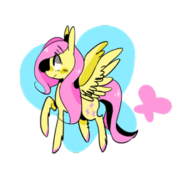 Size: 1024x1024 | Tagged: safe, artist:waackery, fluttershy, pegasus, pony, female, mare, pink mane, solo, yellow coat