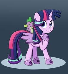 Size: 1200x1300 | Tagged: safe, artist:mew-me, spike, starlight glimmer, twilight sparkle, pony, unicorn, clothes, cosplay, costume, fake wings, female, gameloft, hoof shoes, looking at you, mare, not twilight sparkle, plushie, raised hoof, roleplaying, solo, wig