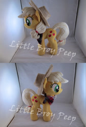 Size: 800x1180 | Tagged: safe, artist:little-broy-peep, applejack, bandana, irl, neckerchief, photo, plushie, solo