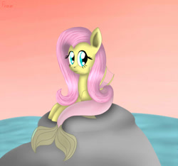 Size: 868x811 | Tagged: safe, artist:frozl, fluttershy, merpony, pegasus, pony, female, mare, solo