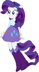 Size: 4808x8924 | Tagged: safe, artist:illumnious, rarity, equestria girls, .ai available, absurd resolution, boots, bracelet, clothes, high heel boots, high heels, jewelry, ponied up, simple background, skirt, solo, transparent background, vector