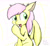 Size: 3000x2777 | Tagged: safe, artist:ando, fluttershy, pegasus, pony, alternate hairstyle, border, colors, cute, floppy ears, light, open mouth, sitting, smiling