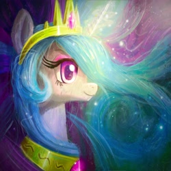 Size: 5000x5000 | Tagged: safe, artist:lmgchikess, princess celestia, alicorn, pony, absurd resolution, bust, magic, portrait, solo