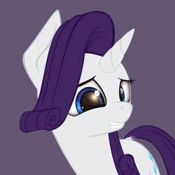 Size: 800x800 | Tagged: safe, artist:styroponyworks, rarity, pony, unicorn, grin, smiling, solo, wip