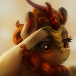 Size: 1500x1500 | Tagged: safe, artist:gor1ck, autumn blaze, kirin, female, flexible, lifted leg, ponified animal photo, press f to pay respects, salute, solo