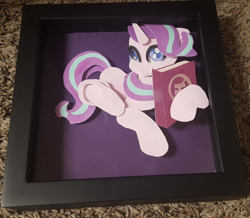 Size: 3160x2753 | Tagged: safe, artist:kuragekami, artist:taneysha, artist:uigsyvigvusy, starlight glimmer, pony, book, shadowbox