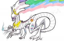 Size: 1280x829 | Tagged: safe, artist:~dawnspring~, princess celestia, alien, alien (franchise), solo, species swap, traditional art, xenomorph queen