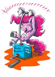 Size: 3508x4961 | Tagged: safe, artist:dinodraketakethecake, pinkie pie, earth pony, pony, detonator, simple background, solo, transparent background