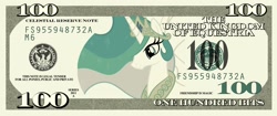 Size: 2560x1079 | Tagged: safe, princess celestia, alicorn, pony, dollar, federal reserve note, money, paper, text