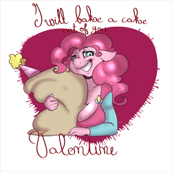 Size: 1000x1000 | Tagged: safe, artist:arnachy, madame leflour, pinkie pie, anthro, simple background, solo, transparent background, valentine's day