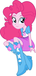 Size: 1435x3000 | Tagged: safe, artist:katequantum, pinkie pie, equestria girls, boots, bracelet, clothes, high heel boots, jewelry, simple background, skirt, solo, transparent background, vector