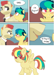 Size: 461x642 | Tagged: safe, artist:shinodage, artist:unoriginai, derpibooru import, edit, oc, oc:apogee, oc:jet stream, oc:northern fall, pegasus, pony, apojet, body freckles, dad joke, father and child, father and daughter, female, filly, foal, freckles, inbreeding, incest, male, meme, oc x oc, offspring, parent and child, parent:oc:apogee, parent:oc:jet stream, parents:apojet, parents:oc x oc, pregnant, product of incest, shipping, stallion, straight, teenager