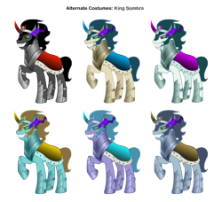 Size: 3371x3079 | Tagged: safe, artist:pika-robo, artist:zutheskunk edits, derpibooru import, king sombra, crystal pony, pony, alternate costumes, palette swap, recolor, vector