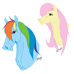 Size: 600x600 | Tagged: artist needed, safe, derpibooru import, fluttershy, rainbow dash, pegasus, pony, hoers