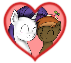 Size: 1920x1695 | Tagged: safe, artist:raveyard, button mash, rarity, pony, unicorn, blushing, bust, crack shipping, female, heart, male, portrait, rarimash, shipping, straight