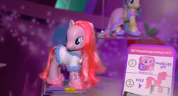 Size: 844x458 | Tagged: safe, coco pommel, pinkie pie, earth pony, pony, doll, fashion style, toy, toy fair 2015