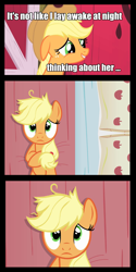 Size: 1037x2081 | Tagged: safe, applejack, earth pony, pony, gravity falls, image macro, implied lesbian, implied shipping, solo, the inconveniencing