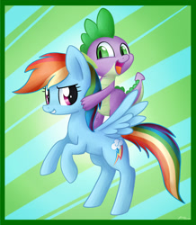 Size: 3011x3447 | Tagged: safe, artist:artoftheghostie, derpibooru import, rainbow dash, spike, dragon, pegasus, pony, adorkable, baby, baby dragon, backwards cutie mark, cute, cutie mark, dashabetes, dork, dragons riding ponies, female, flying, male, mare, rainbowspike, riding, shipping, spikabetes, spikelove, straight